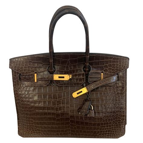 sac hermes croco vintage|Hermes birkin crocodile bags.